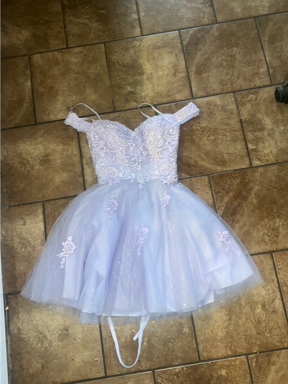 Dancing Queen Lilac Off-Shoulder Tulle Party Dress
